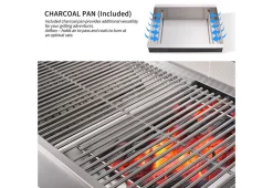 Shinerich International Inc 6-Burner Propane Gas Grill Island with Rotisserie and Outdoor Refrigerator
