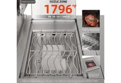 Shinerich International Inc 6-Burner Propane Gas Grill Island with Rotisserie and Outdoor Refrigerator