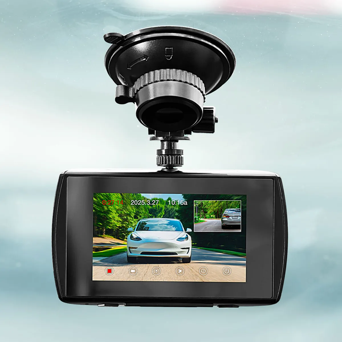 Sharper Image Car and Driver Touch Duo Dual View Dash Cam
