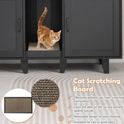 Sonicgrace Inc. Cat Litter Box Enclosure with Scratching Board