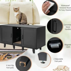 Sonicgrace Inc. Cat Litter Box Enclosure with Scratching Board