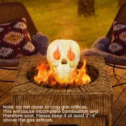 Mindscope Products Inc. Ceramic Fireproof Fire Pit Skull