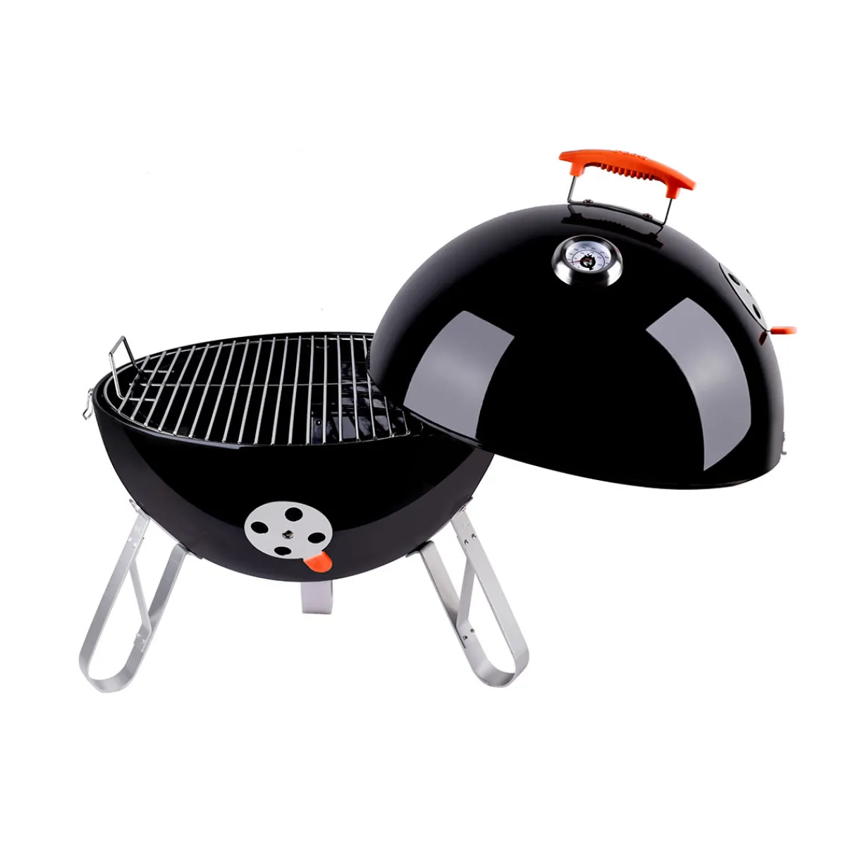 Grill Daddy Brush Co. Charcoal BBQ Smoker with Built-In Thermometer