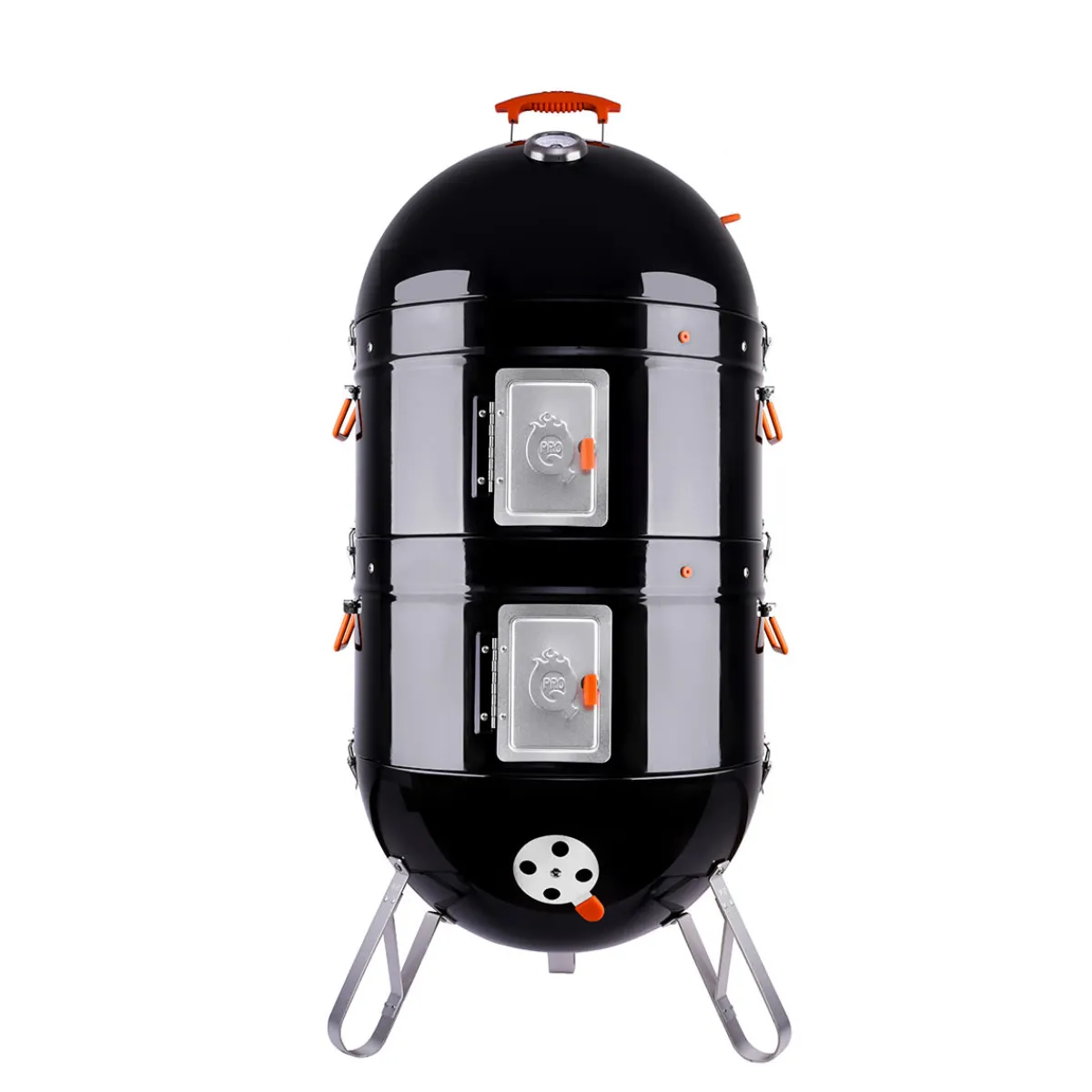 Grill Daddy Brush Co. Charcoal BBQ Smoker with Built-In Thermometer