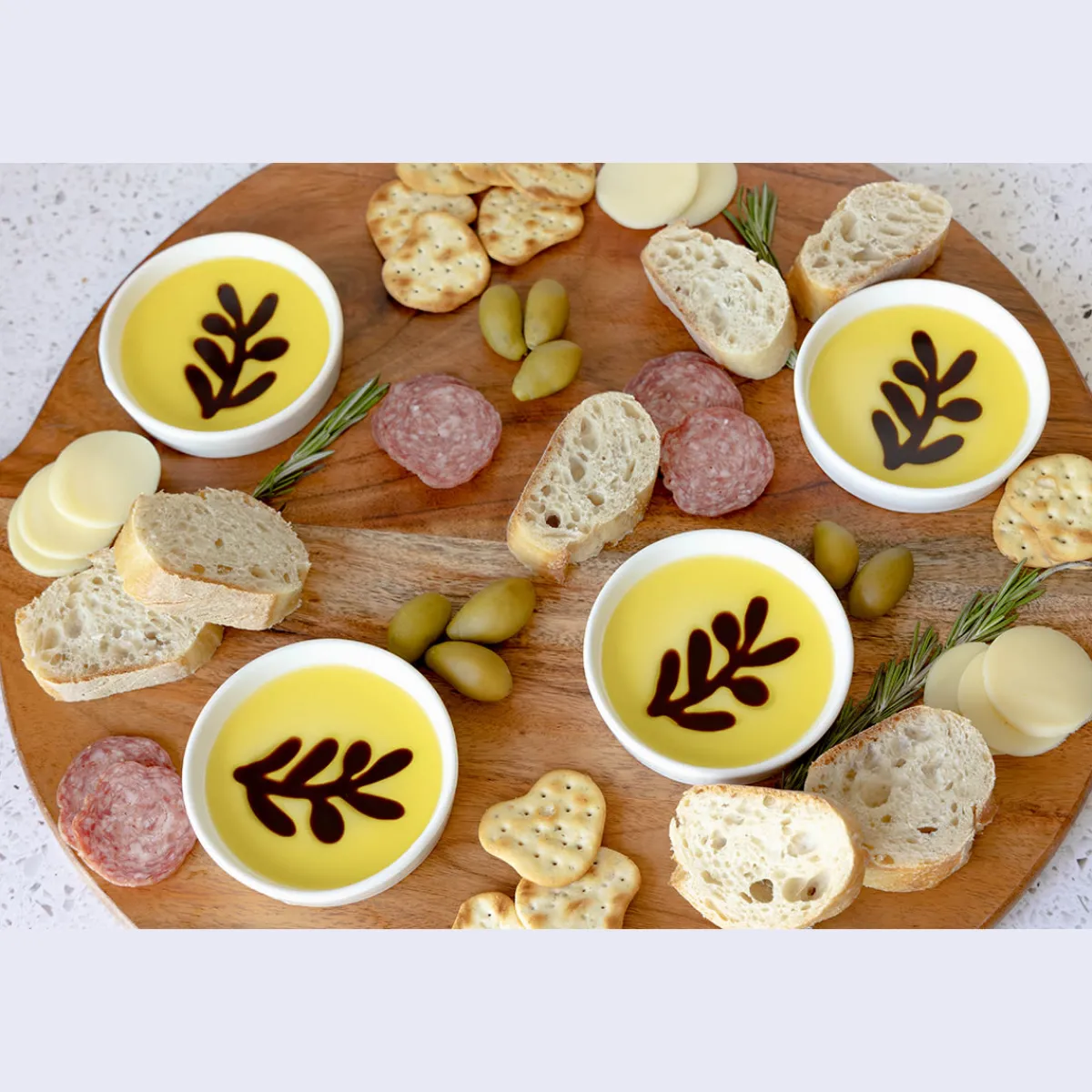 Widgeteer Inc. Charcuterie Board and 4-Piece Individual Dipping Set