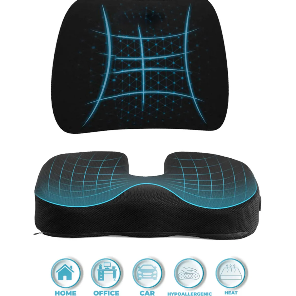 Teleshop Inc. (Beauty Ko LLC) Comfort Office Chair Cushion Set