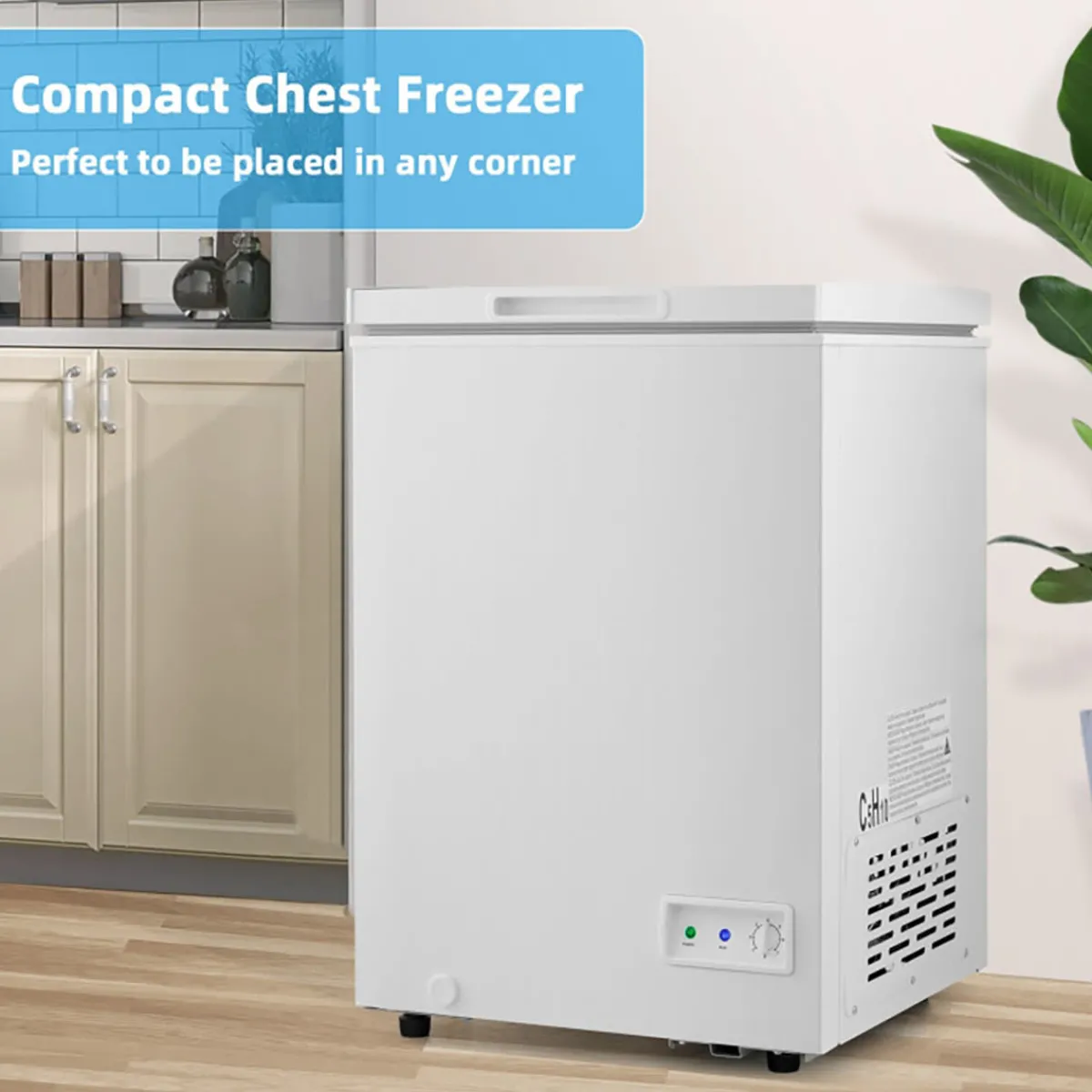 Sharper Image Compact Chest Freezer with Removable Storage Basket