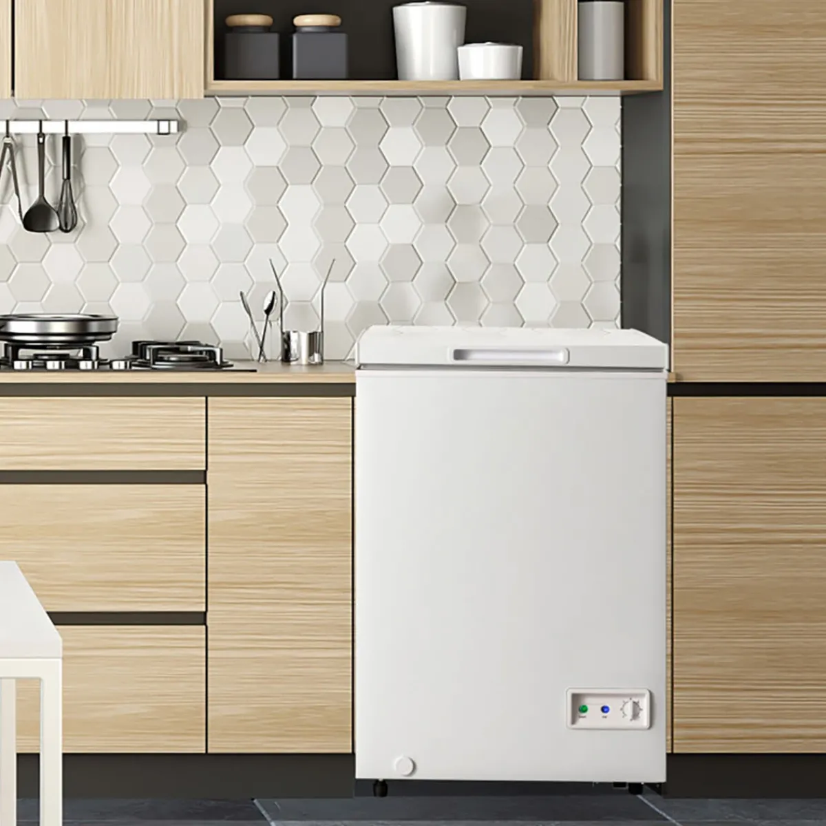 Sharper Image Compact Chest Freezer with Removable Storage Basket