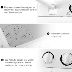 GoPlus (Costway) Compact Twin Tub Washing Machine Spin Dryer