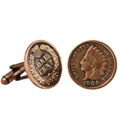 UPM Global LLC Copper Indian Head Penny Cuff Links