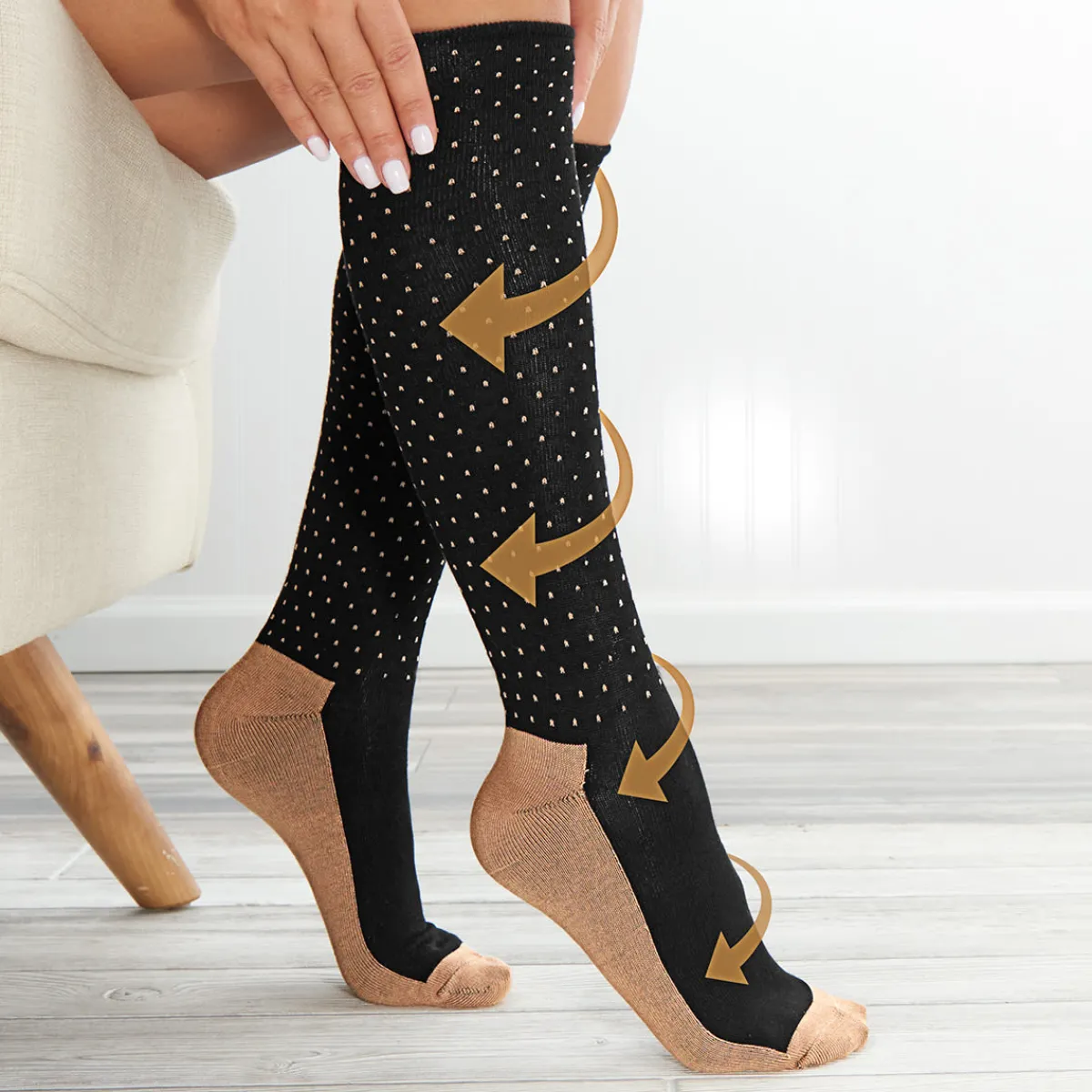 Sharper Image Copper Infused Compression Socks by (2 Pairs)