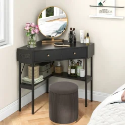 GoPlus (Costway) Corner Desk with Built-In Charging Station