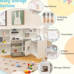 GoPlus (Costway) Corner Wooden Pretend Play Kitchen