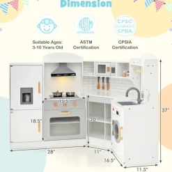 GoPlus (Costway) Corner Wooden Pretend Play Kitchen
