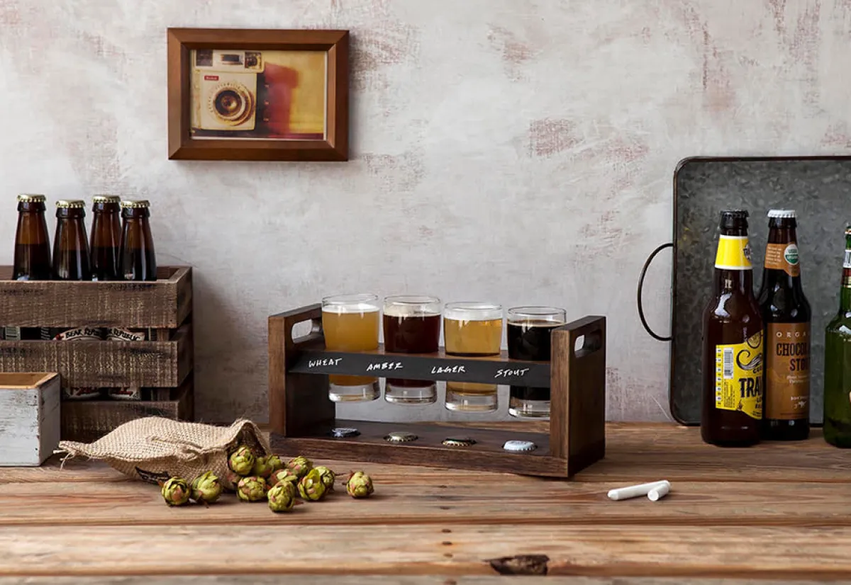 Sharper Image Craft Beer Flight Set