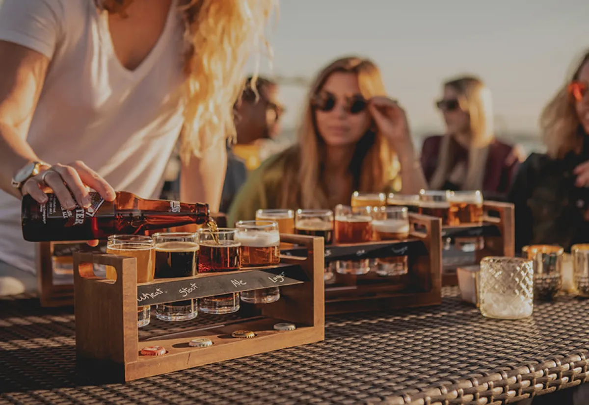 Sharper Image Craft Beer Flight Set