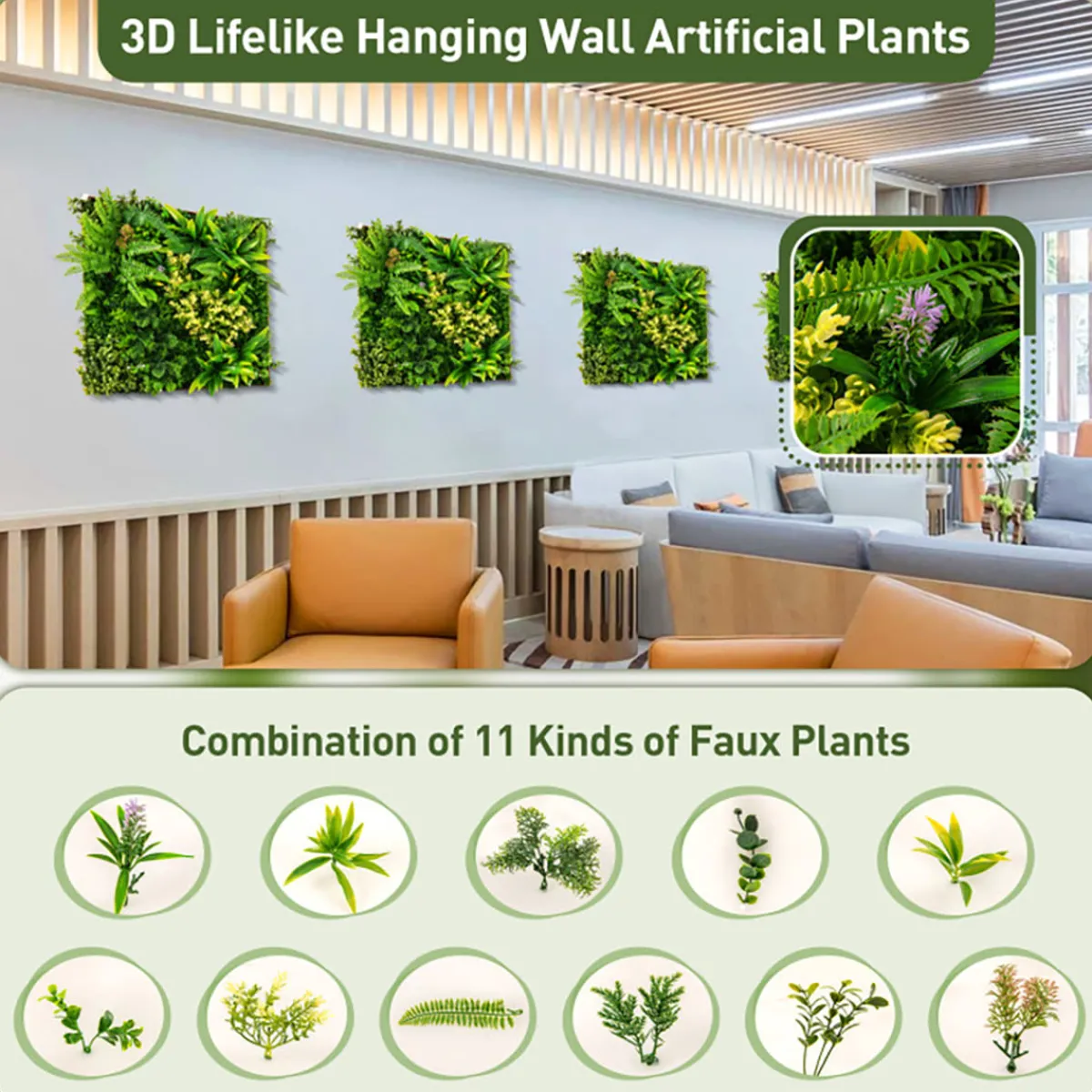 MI - Zhejiang Focus-On Import u0026 Export Co., LTD. 3D Hanging Greenery Hedge (Set of 2)