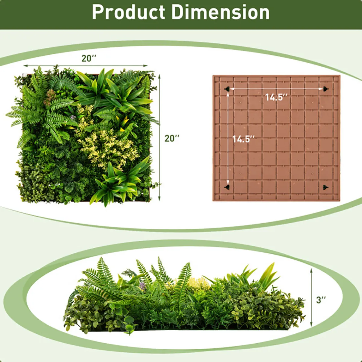 MI - Zhejiang Focus-On Import u0026 Export Co., LTD. 3D Hanging Greenery Hedge (Set of 2)