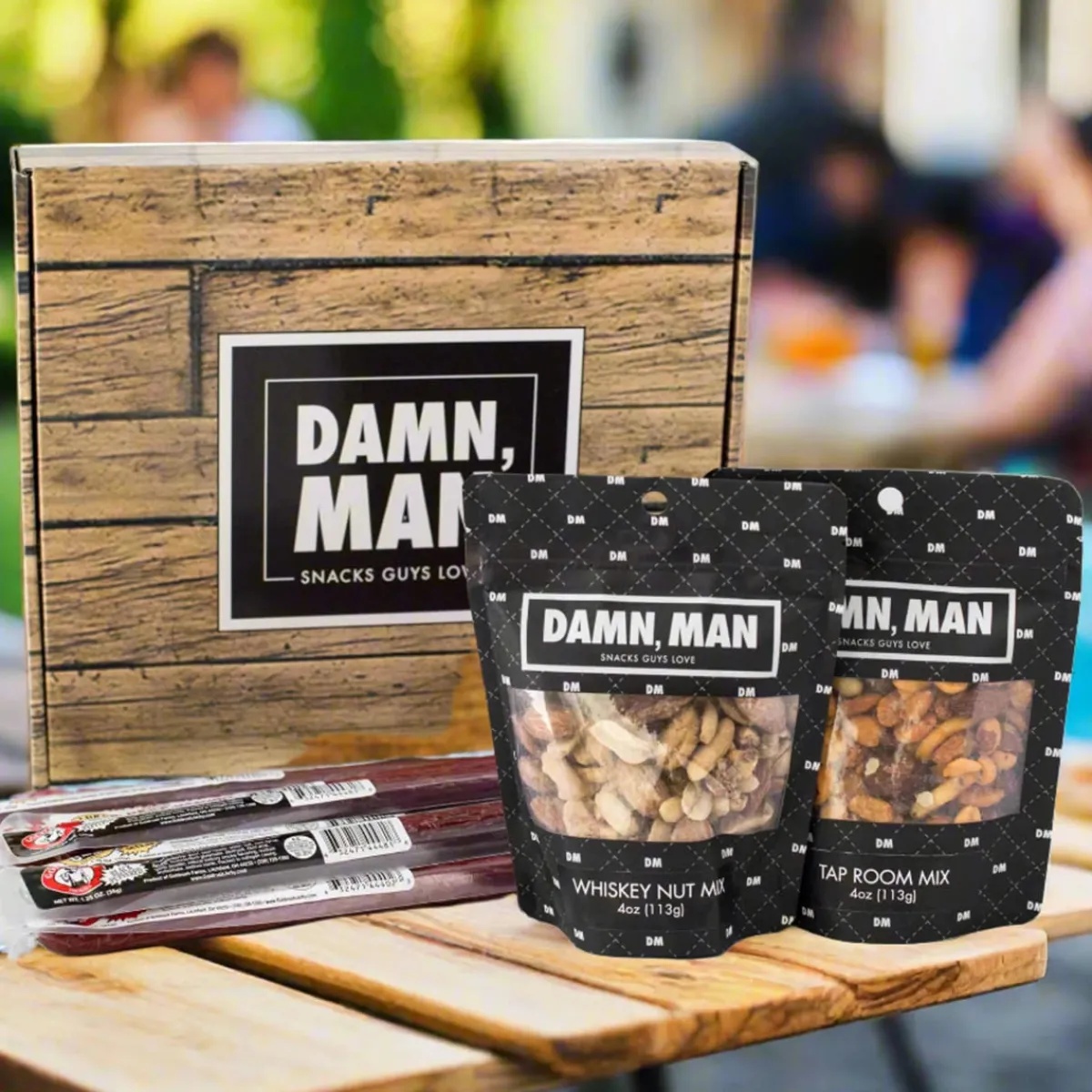 SeaBear Company Damn, Man Gourmet Beef Sticks and Nuts Box