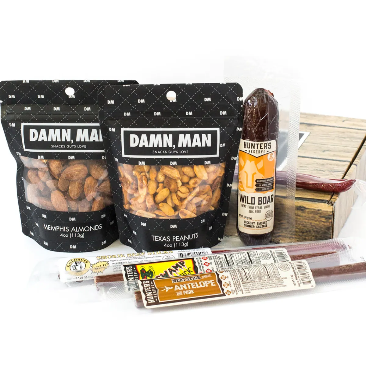 Sugar Plum Inc Damn, Man Gourmet Nuts and Exotic Meats Box