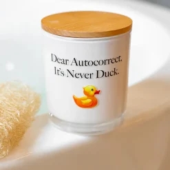 Unplug Soy Candles LLC Dear Autocorrect Printed Soy Candle