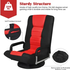 Sentry Industries, Inc. 360-Degree Swivel Gaming Floor Chair