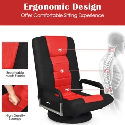 Sentry Industries, Inc. 360-Degree Swivel Gaming Floor Chair