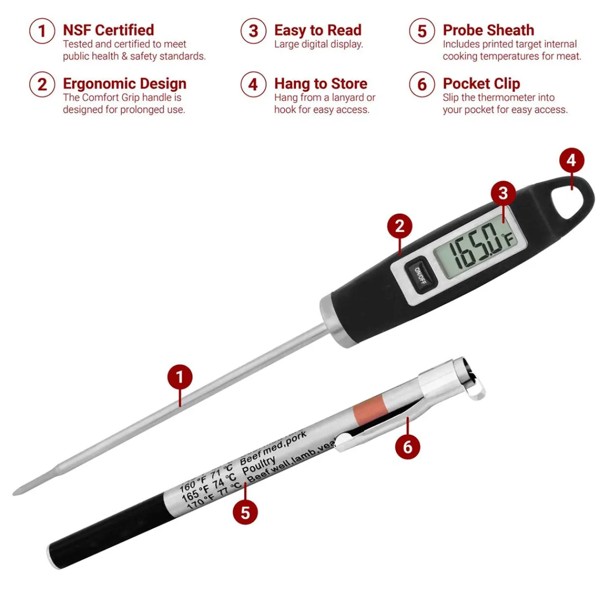 BH Home Good LLC Digital Thermometer and Deep Fry Thermometer Set