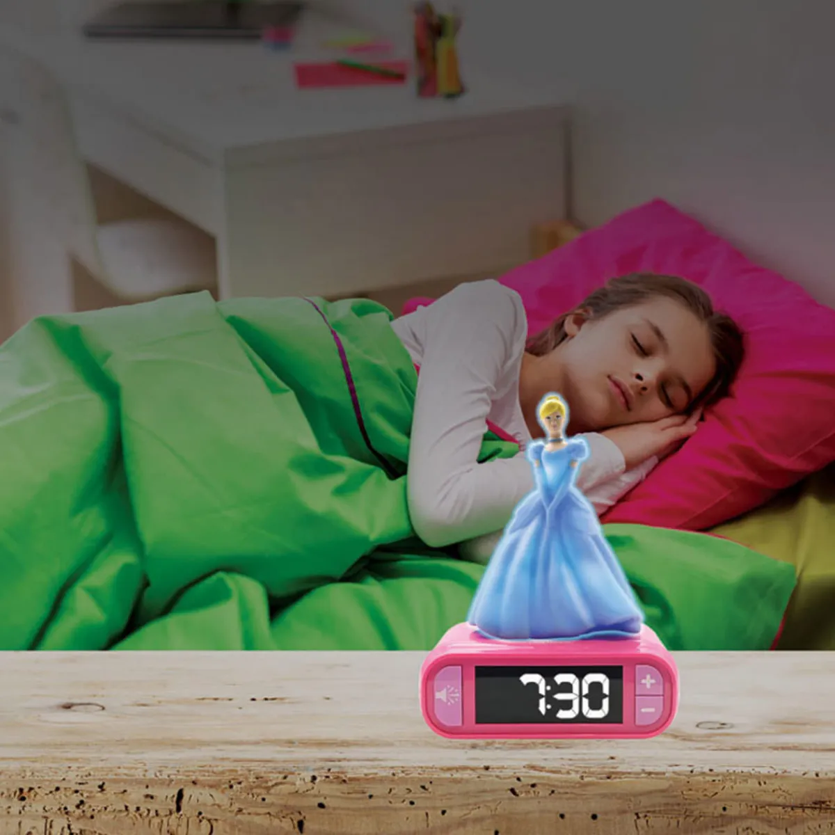 LEXIBOOK AMERICA INC Disney Cinderella Digital Alarm Clock with Nightlight