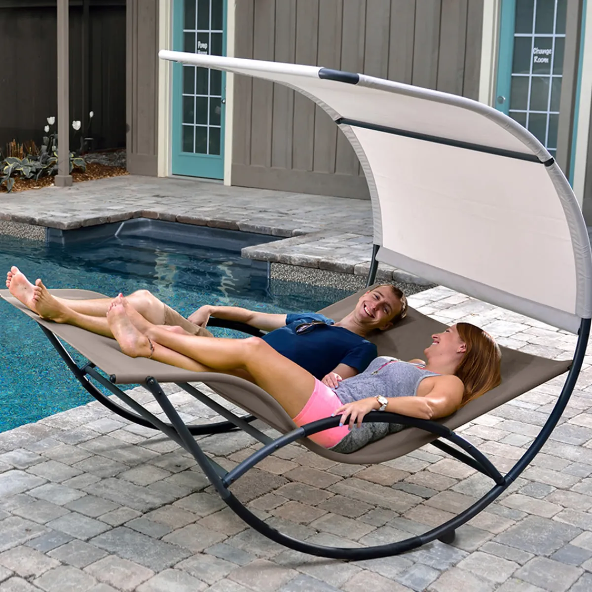 Vivere Ltd. Double Chaise Rocker Lounger