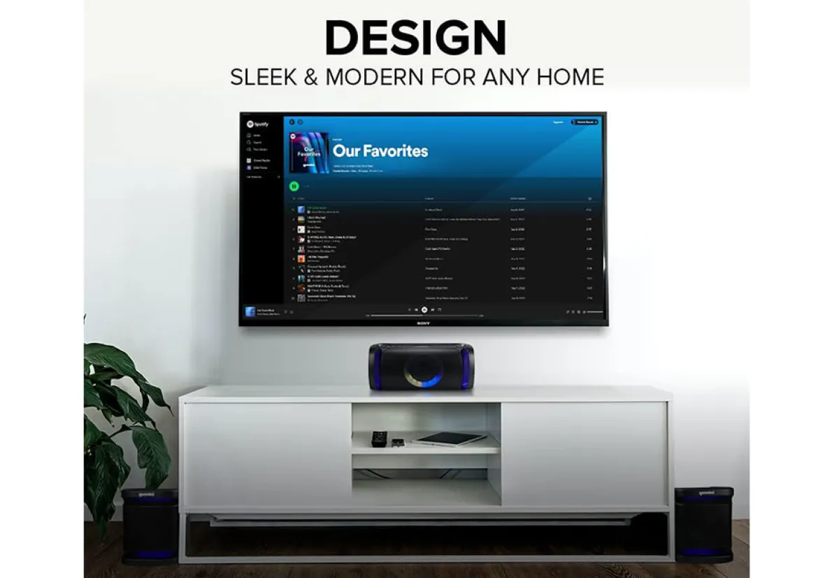 Innovative Concepts u0026 Design dba Gemini Sound Dual 8" Home Stereo System With LED Party Lighting