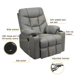 daylight24 Electric Power Lift Heated Massage Chair Recliner