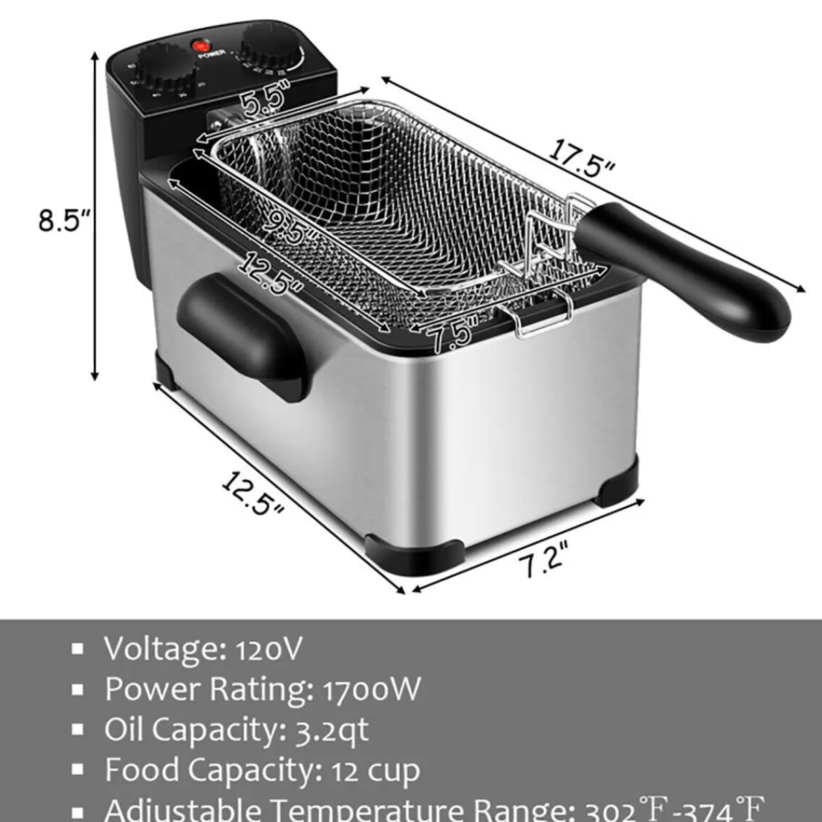 The Future Products, Inc. Electric Stainless Steel Deep Fryer
