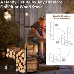 Shinerich International Inc Firewood Log Cart Carrier