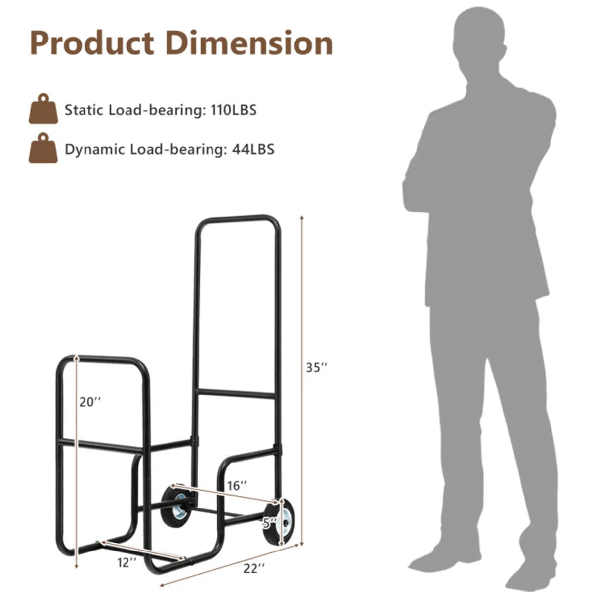 Shinerich International Inc Firewood Log Cart Carrier