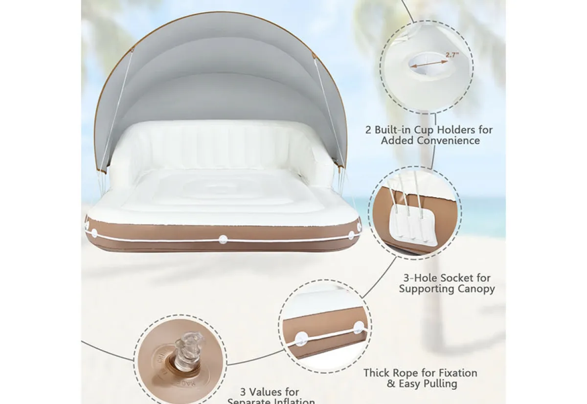 GoPlus (Costway) Floating Pool Lounge with Canopy