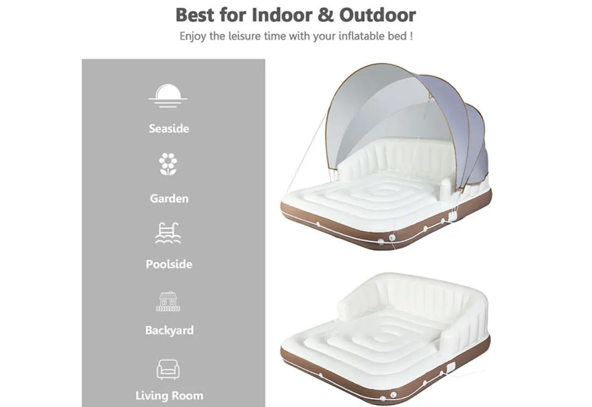 GoPlus (Costway) Floating Pool Lounge with Canopy