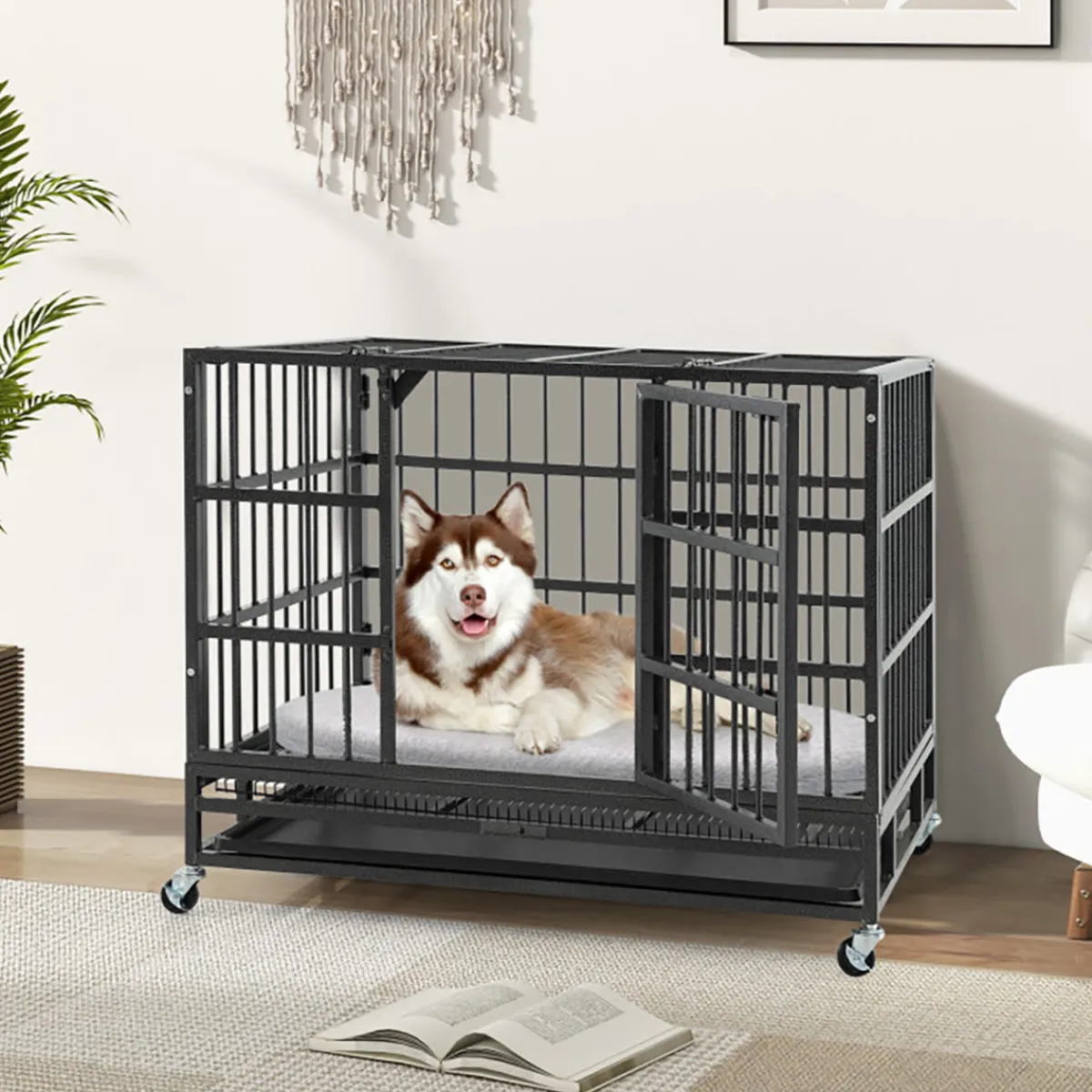 GoPlus (Costway) Foldable Heavy-Duty Metal Dog Cage