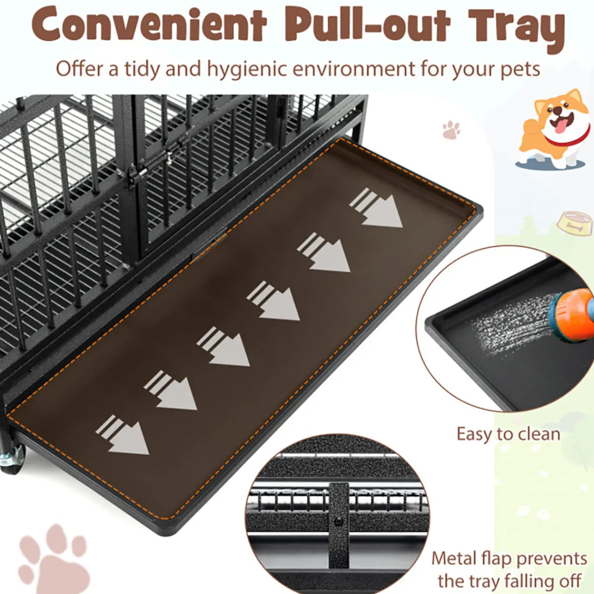 GoPlus (Costway) Foldable Heavy-Duty Metal Dog Cage