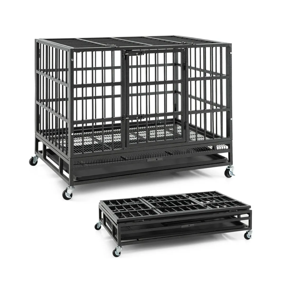 GoPlus (Costway) Foldable Heavy-Duty Metal Dog Cage