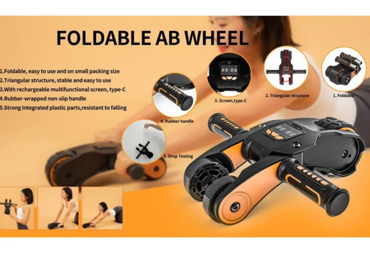 Teleshop Inc. Folding Ab Wheel Roller