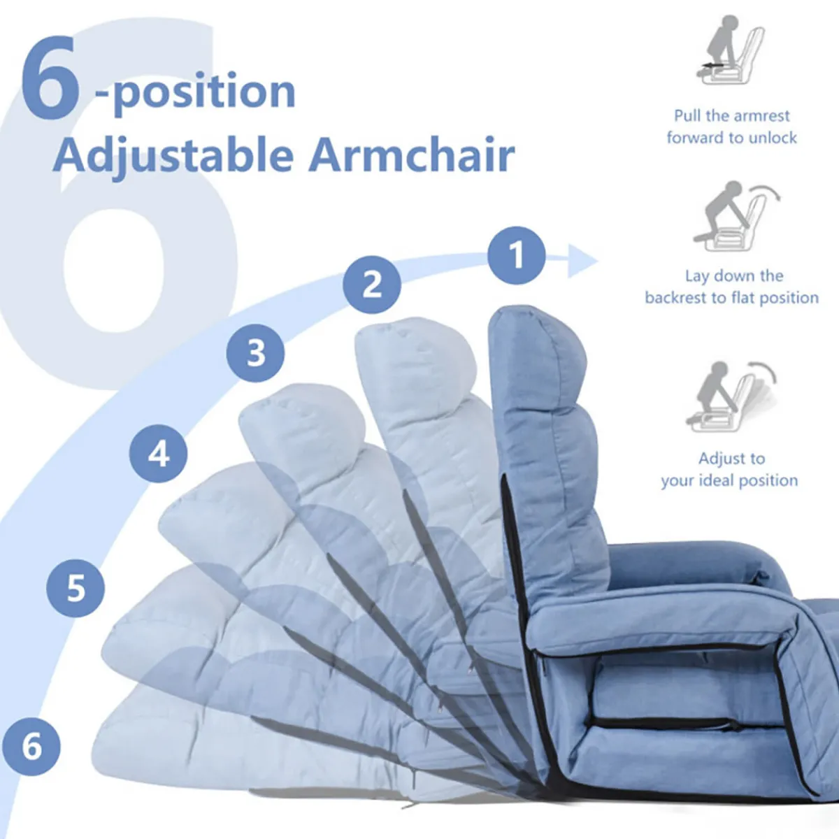 Sharper Image Folding Floor Chair Sofa Bed