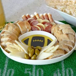 Tzumi Electronics LLC. Football Olive Oil and Vinegar Dipping Platter