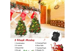 Odash Inc. 2-Ft. Cordless Pre-Lit Walkway Trees (Set of 2)