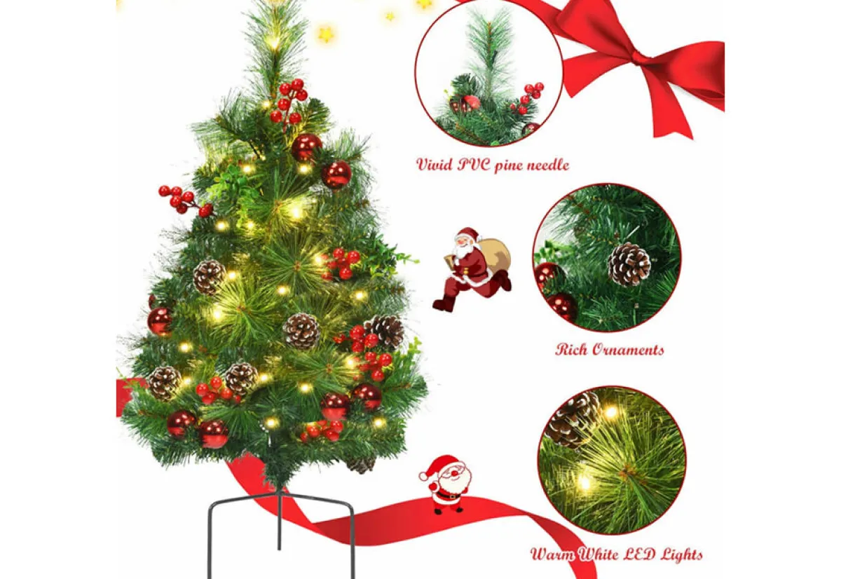 Odash Inc. 2-Ft. Cordless Pre-Lit Walkway Trees (Set of 2)
