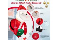 GoPlus (Costway) 3-Ft. Inflatable Santa Claus with Suction Cups