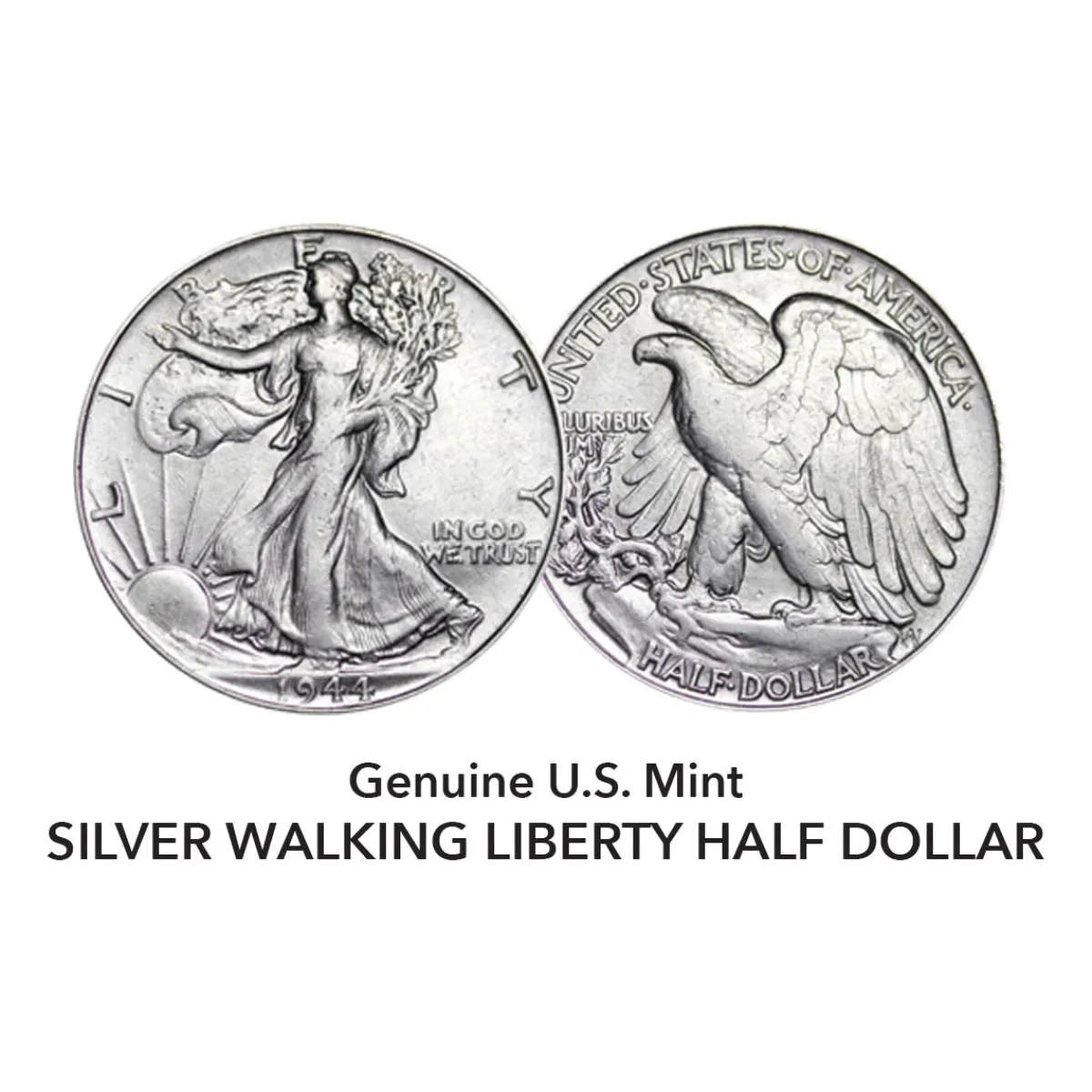 UPM Global LLC Glass Dome Silver Walking Liberty Half Dollar Pocket Watch