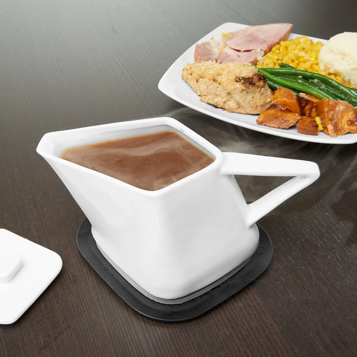 DAJ Distribution Inc. dba Onyx Distribution Gravy Boat with Warming Base