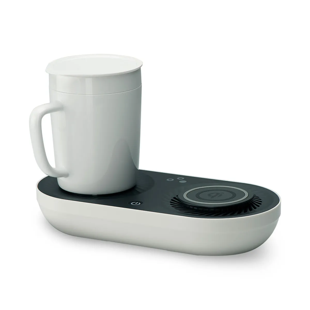 Sharper Image Heating/Cooling Beverage Base with Wireless Charging by