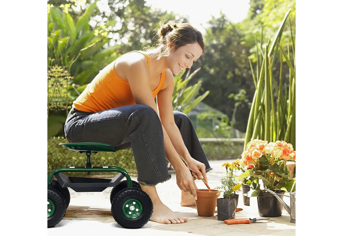Golf Gifts and Gallery Heavy Duty Rolling Garden Seat